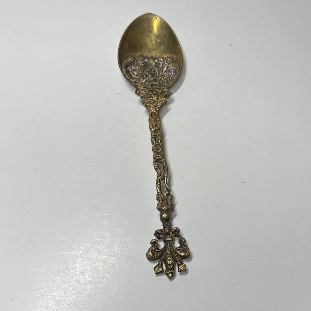 Vintage Montagnani Ornate Gold Serveware Spoon